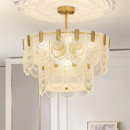 DecorBites™ Art Glass Chandelier: Elegant Luxury Lighting for Living, Dining & Bedroom Rooms