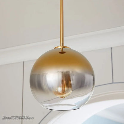 Lámpara colgante LED de bola de cristal DecorBites™: Decoración moderna de cocina nórdica en plata y oro