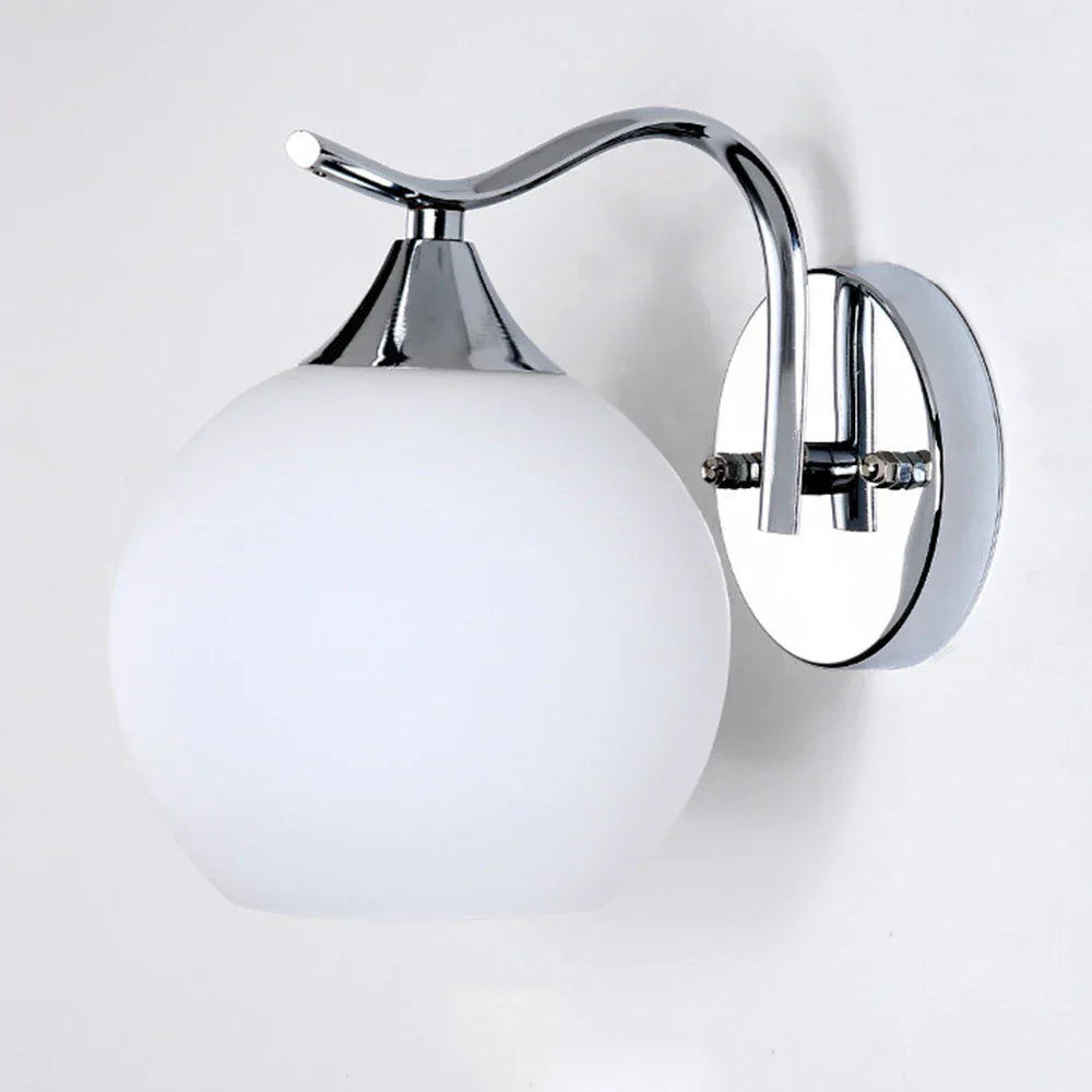 DecorBites™ Glass Wall Lamp: Modern Luxury White Ball Light for Bedroom, Aisle, Corridor