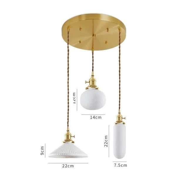 DecorBites™ Ceramic LED Pendant Lights | Copper Modern Hanglamp for Home Indoor Lighting