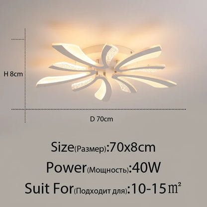 Lámpara de techo LED DecorBites™ para sala de estar, dormitorio, comedor o estudio, blanca y negra.