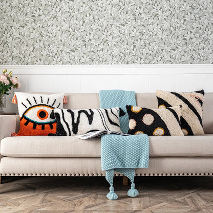 DecorBites™ Black Abstract Eye Pillow Cover for Home Decoration, 30x50cm/45x45cm