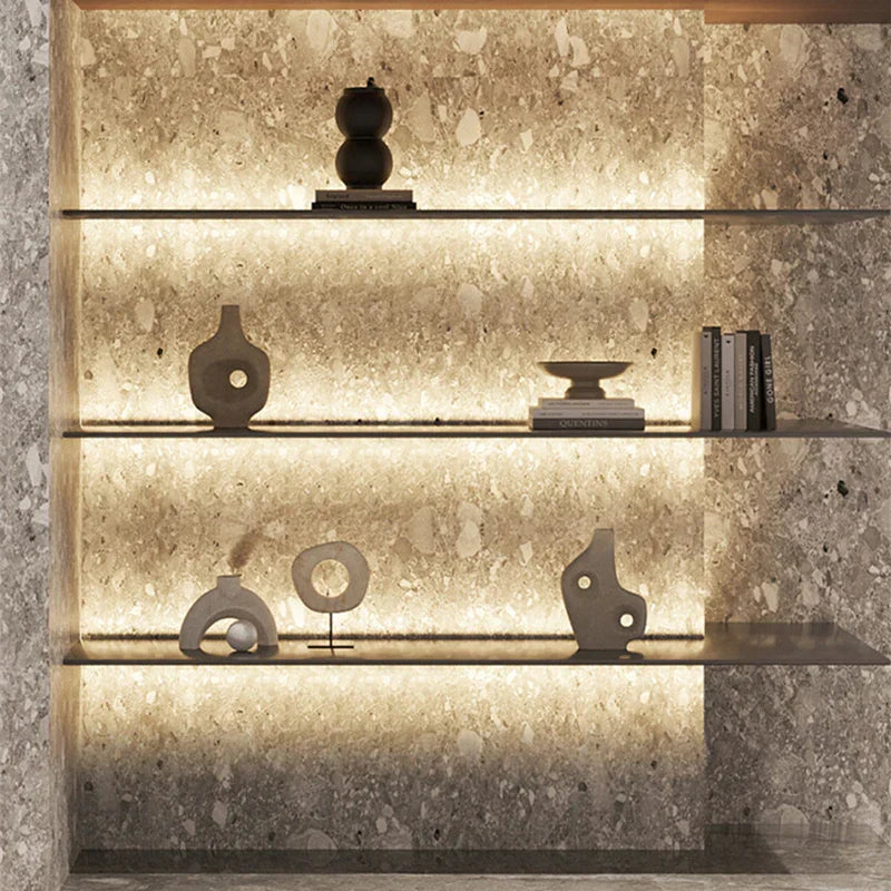 مصباح خزانة LED من DecorBites™: مقاطع ألومنيوم رفيعة للغاية، إضاءة خلفية لأعلى ولأسفل، لوحة 18 مم.