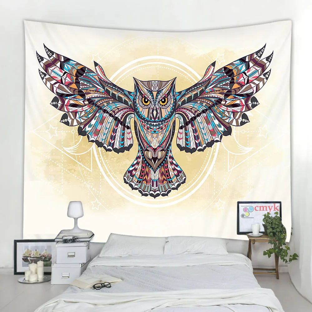 Decobites Animal Mandala Tapestry Wall Hanging Mat Beach Towel Blanket