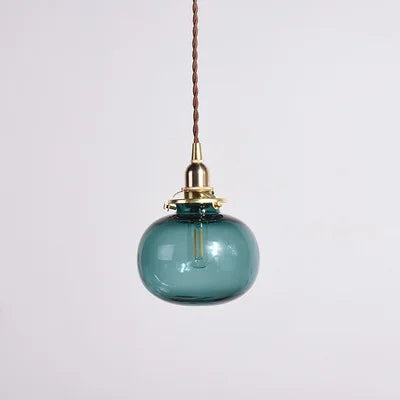 DecorBites™ Brass Glass Pendant Chandelier, Retro Design, E27, Bedroom Bar Hanging Light