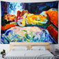 Decobites Psychedelic Witchcraft Oil Painting Tapestry for Bohemian Home Decor