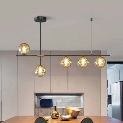 ثريا السقف الكروية الزجاجية من DecorBites™ لديكور المنزل - مصباح LED معلق عصري