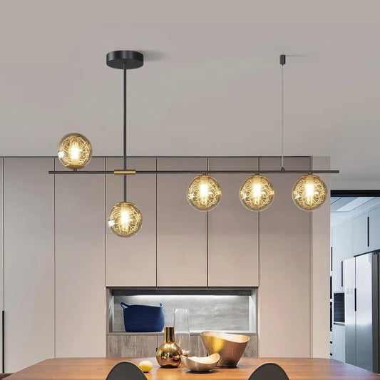 Lámpara de techo colgante LED moderna DecorBites™ con forma de bola de cristal para decoración del hogar