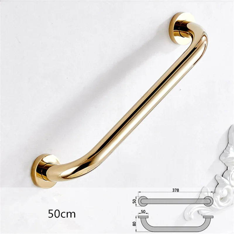 DecorBites™ Gold Brass Bathroom Safety Bar Handrail for Tub and Shower