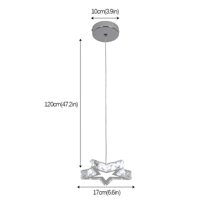 DecorBites™ Crystal Stars LED Pendant Chandelier for Modern Living Dining Room Decor