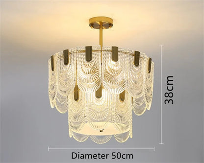 DecorBites™ Art Glass Chandelier: Elegant Luxury Lighting for Living, Dining & Bedroom Rooms