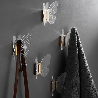 DecorBites™ Butterfly Acrylic Towel Hook: Wall Mounted, Bathroom & Door Towel Holder