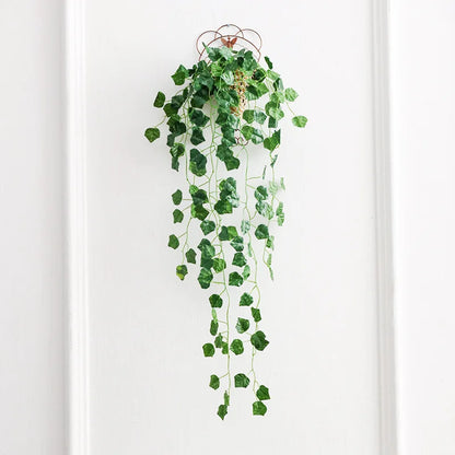 DecorBites™ Ivy Bar: Wholesale Green Flower Hanging Basket for Home Decor