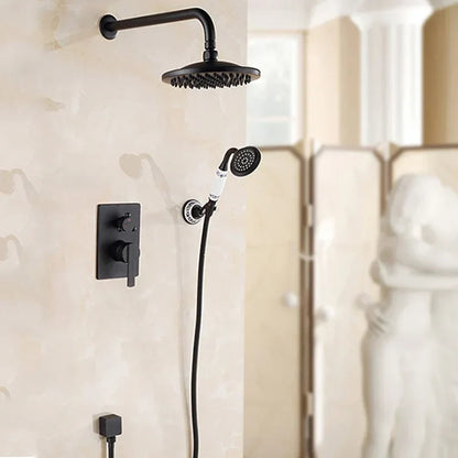 نظام دش مطري للحمام مُثبت على الحائط باللون الأسود العتيق من DecorBites™