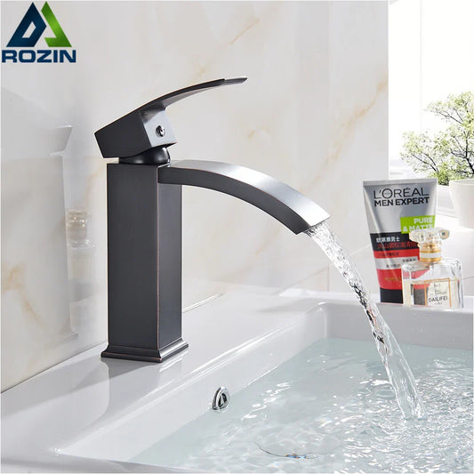 DecorBites™ Black Basin Mixer Faucet with Hot Cold Control
