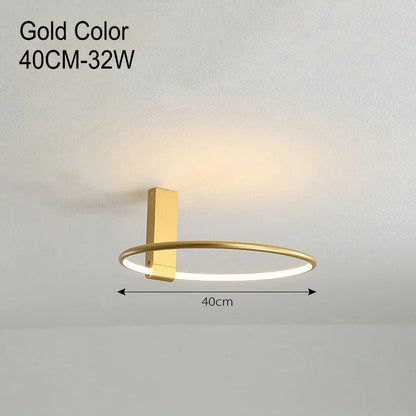 DecorBites™ LED Round Ceiling Lamp Scandinavian Design White Black Gold Metal Aluminum