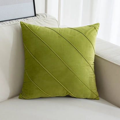 DecorBites™ Hand Pleat Embroidered Cushions 30x50/45x45cm Beige Pink Nordic Style Pillowcase