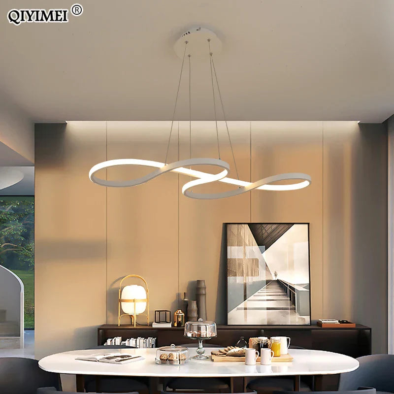 DecorBites™ Gold LED Pendant Light Kitchen Dinning Room Music Lamp Shade, Lustres Luminaire Fixtures