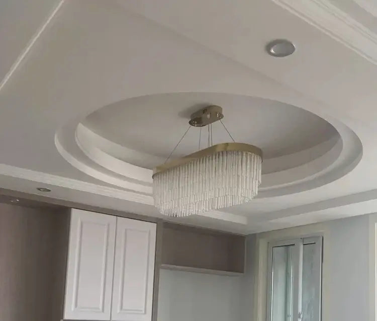 DecorBites™ Elegant Gold Crystal Chandelier for Home Lighting