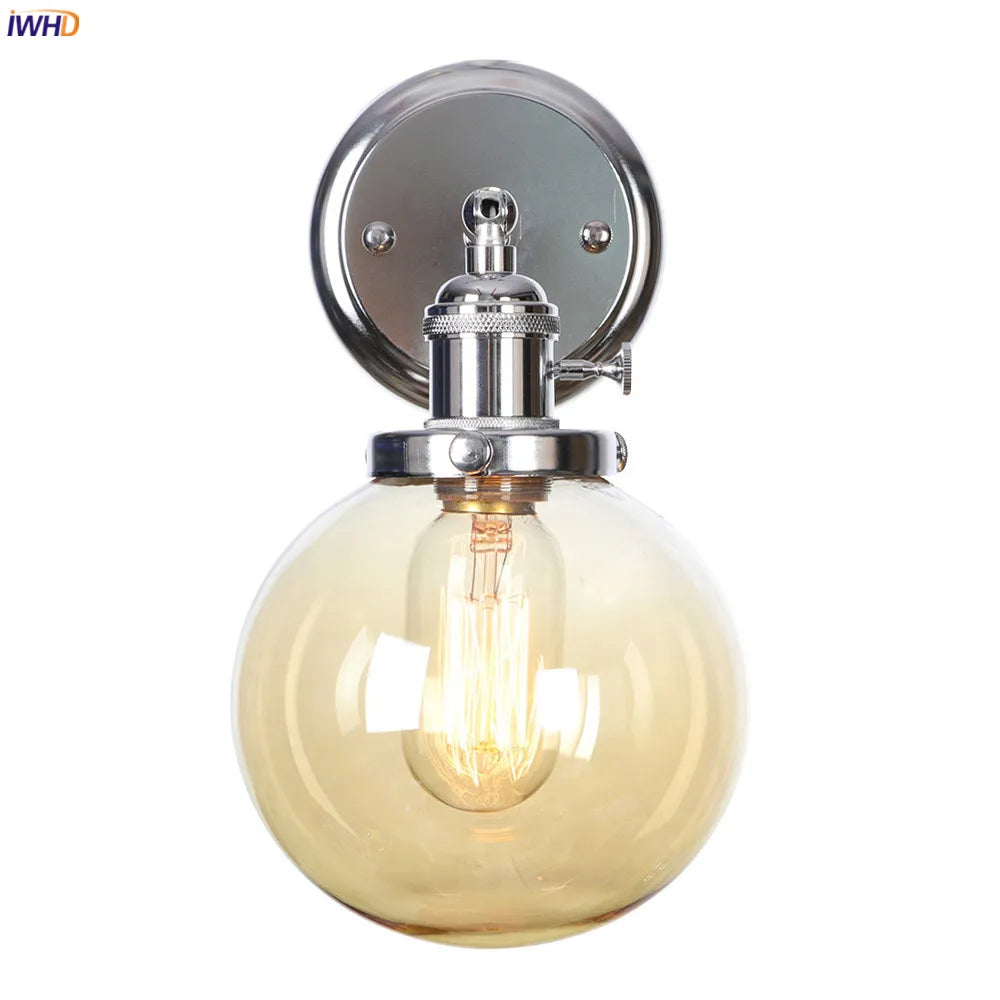 DecorBites™ Amber Glass Ball Wall Lights - Modern LED Wall Lamp for Home Bedroom Mirror Stair