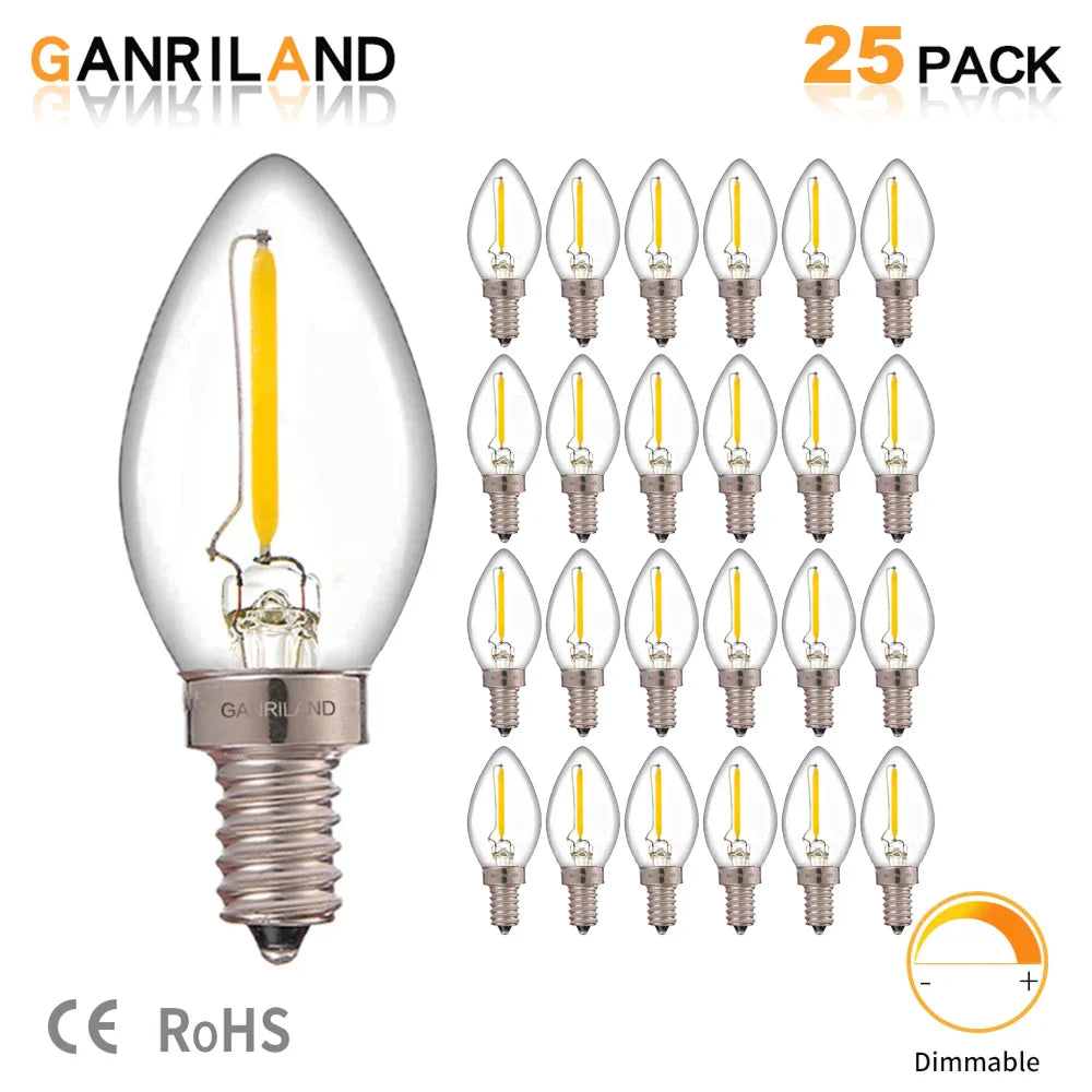 DecorBites™ Dimmable LED Filament Bulb 0.5W 2700K Chandelier Pendant Edison Lamps
