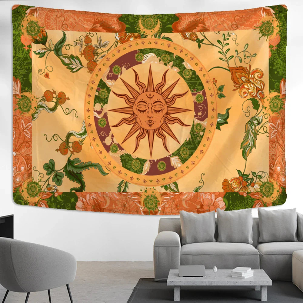 Decobites Mysterious Hippie Flower Vine Wall Hanging Tapestry Bohemian Witchcraft Decor