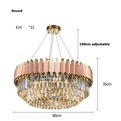 DecorBites™ E14 LED Crystal Stainless Steel Rose Gold Pendant Lights