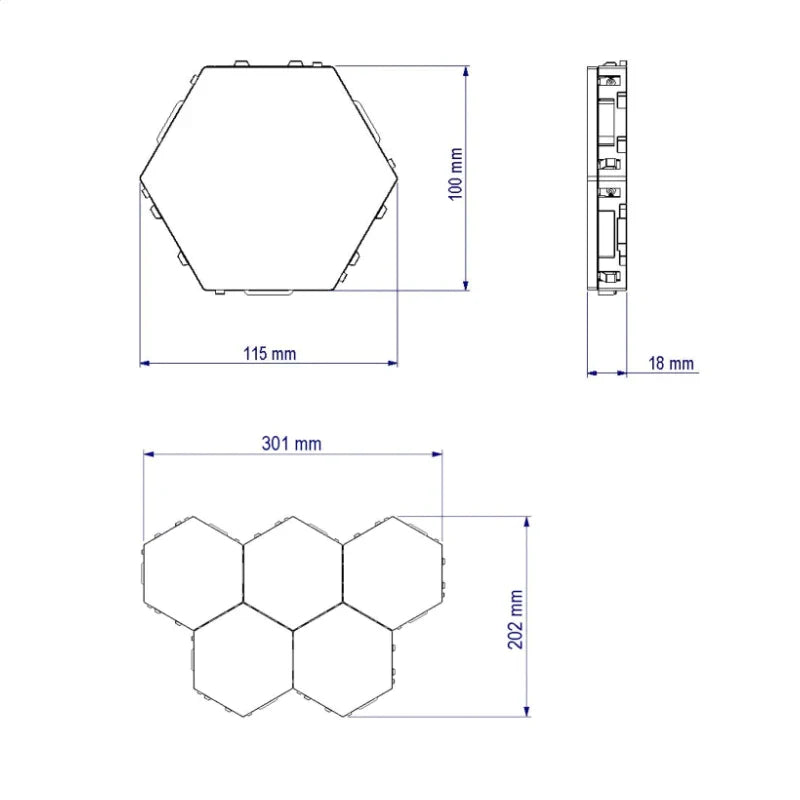 DecorBites™ Honeycomb Modular Quantum Sconces LED Panel Lights