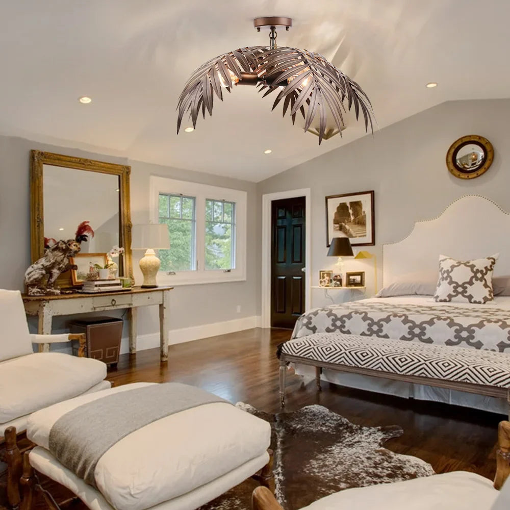 DecorBites™ Bronze Coconut Tree Pendant Lamp with Adjustable LED Lights for Home and Hospitality