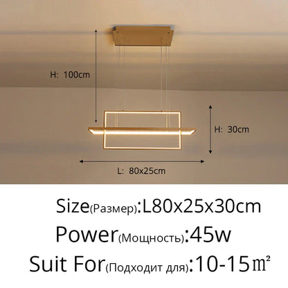 Lámpara colgante geométrica de aluminio DecorBites™ para sala de estar, dormitorio, restaurante y cocina - Luminaria de arte moderno