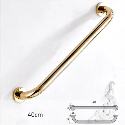 DecorBites™ Gold Brass Bathroom Safety Bar Handrail for Tub and Shower