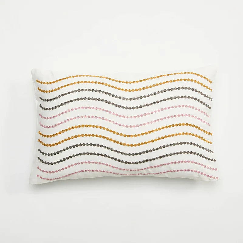 DecorBites™ Embroidered Daisy Dandelion Cushion Cover 45x45cm for Sofa Bed Chair Living Room