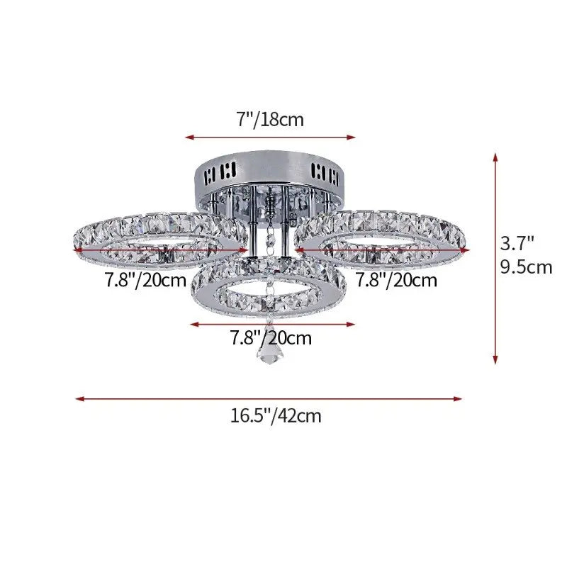 DecorBites™ Crystal LED Ceiling Chandelier for Modern Living Room Decor Luxe Lighting Fixtures