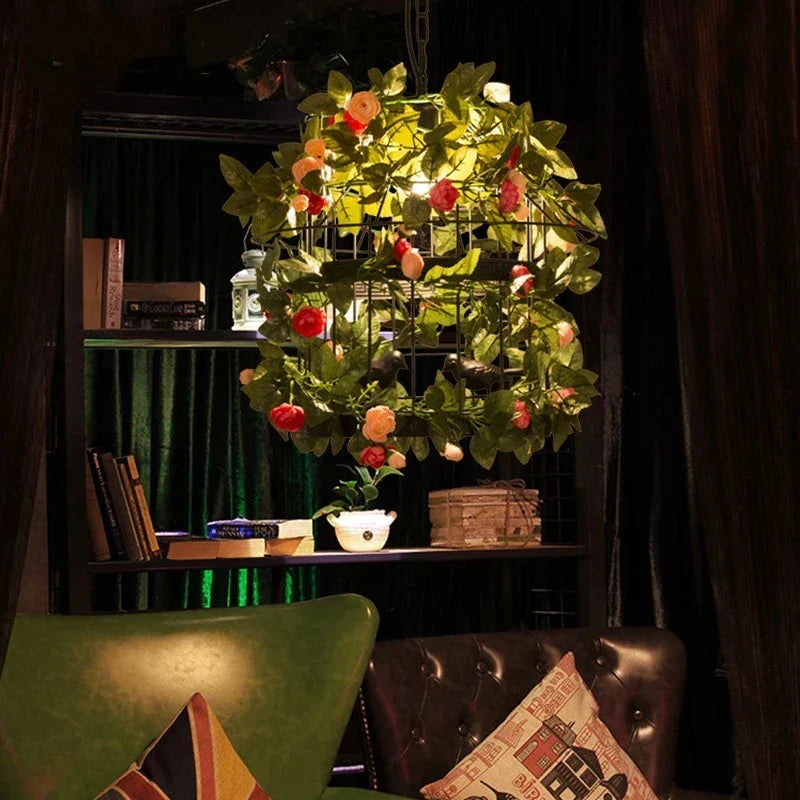 ثريا روز من ديكوربايتس™ بتصميم صناعي - مصباح معلق من الحديد المطاوع للمنزل، المطعم، البار