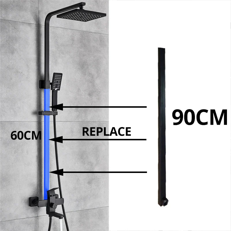 أنبوب تمديد أنبوبي بطول 90 سم من DecorBites™ لتمديد صنبور الدش