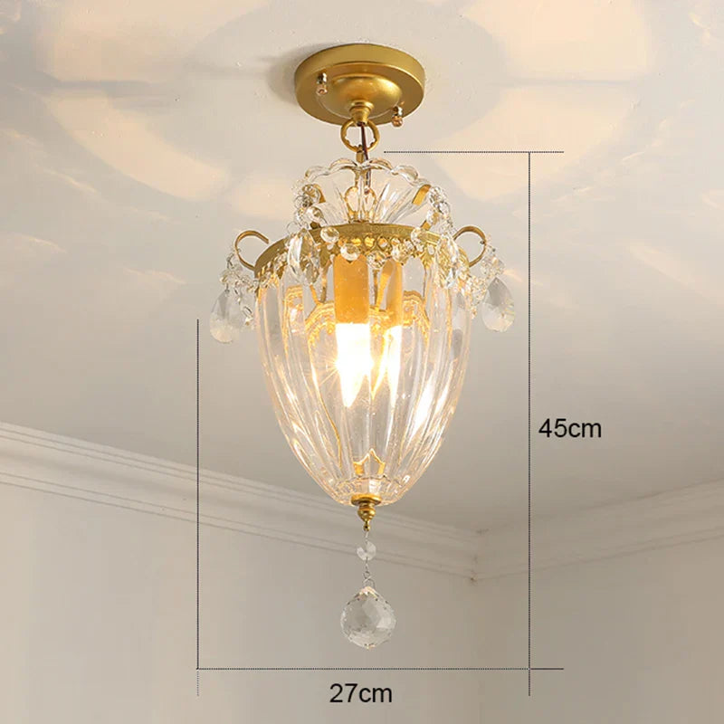 Gold Crystal Ceiling Chandelier 45x35cm Premium