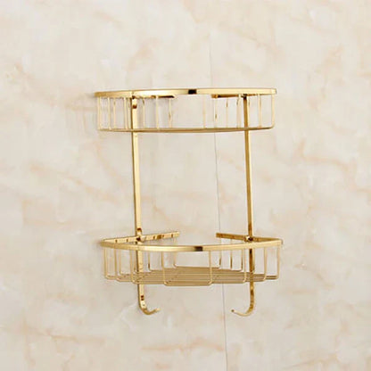 DecorBites™ Gold Bathroom Accessories Set: Shelf, Towel Rack, Holder, Brush Holder, Bath Hardware