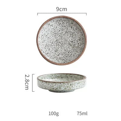 DecorBites™ Ceramic Round Sauce Dish - Small Seasoning Bowl for Soy Sauce and Wasabi