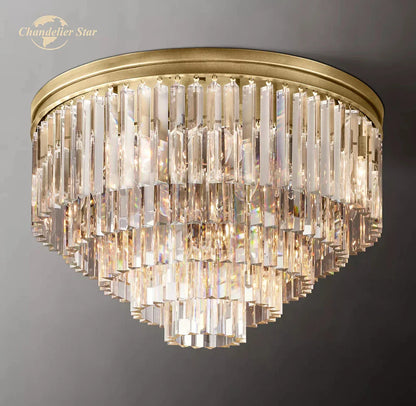DecorBites™ Crystal Flushmount Chandelier - Modern Ceiling Light for Living Room