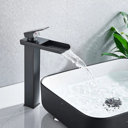 DecorBites™ Gold Basin Faucet Single Level Mixer Tap Hot Cold Water Bathroom Sink Tap