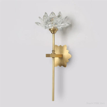 DecorBites™ Lotus LED Crystal Wall Lamp: Chinese Style Bedroom & Living Room Decor