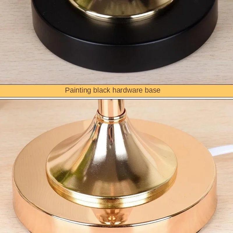 Lámpara de escritorio de cristal DecorBites™ con carga USB y luz nocturna para sala de estar o dormitorio.