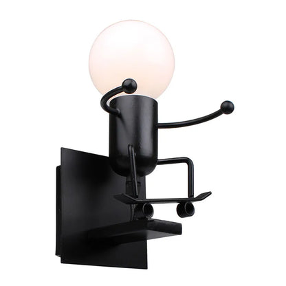 DecorBites™ Cartoon Doll Wall Sconce: Modern Iron Art Light for Kids Room