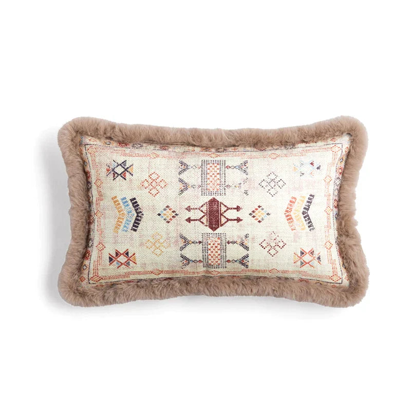 DecorBites™ Bohemian Chenille Lumbar Pillow Cover for Retro Living Room Sofa 60x40