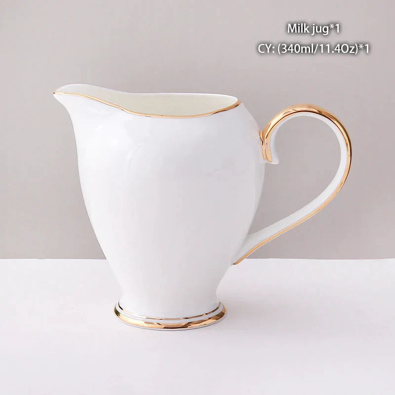 Jarra de leche DecorBites™ de porcelana fina: elegante jarra de cerámica para crema, té, café o espresso.