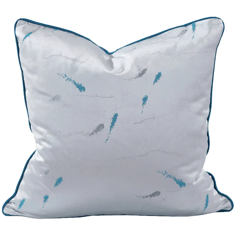 غطاء وسادة مربع من قماش الجاكار بتصميم منظر طبيعي آسيوي من DecorBites™ مقاس 45×45 سم