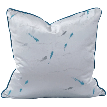 غطاء وسادة مربع من قماش الجاكار بتصميم منظر طبيعي آسيوي من DecorBites™ مقاس 45×45 سم