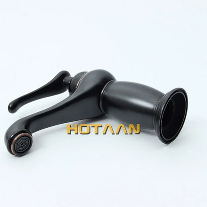 DecorBites™ Black Brass Bathroom Basin Faucet with Ceramic Mixer Tap