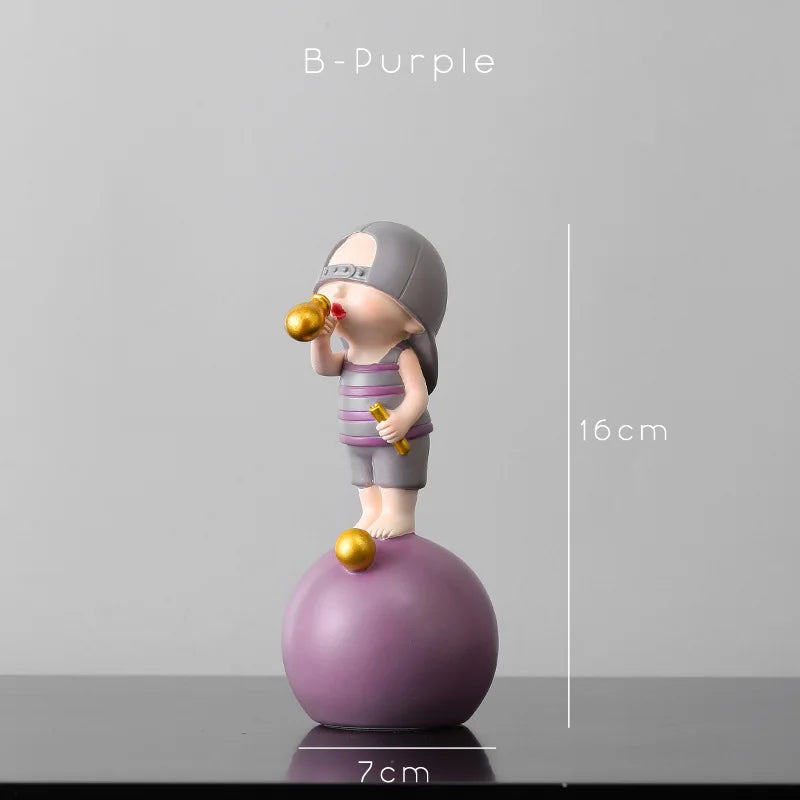DecorBites™ Bubble Gum Blowing Character Statue for Modern Home Decor