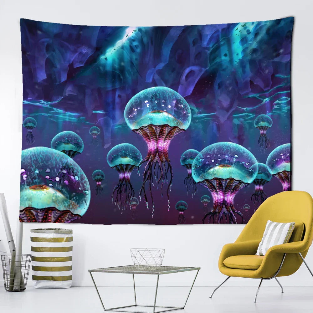 Decobites Mushroom Mandala Tapestry Wall Hanging Hippie Psychedelic Room Decor